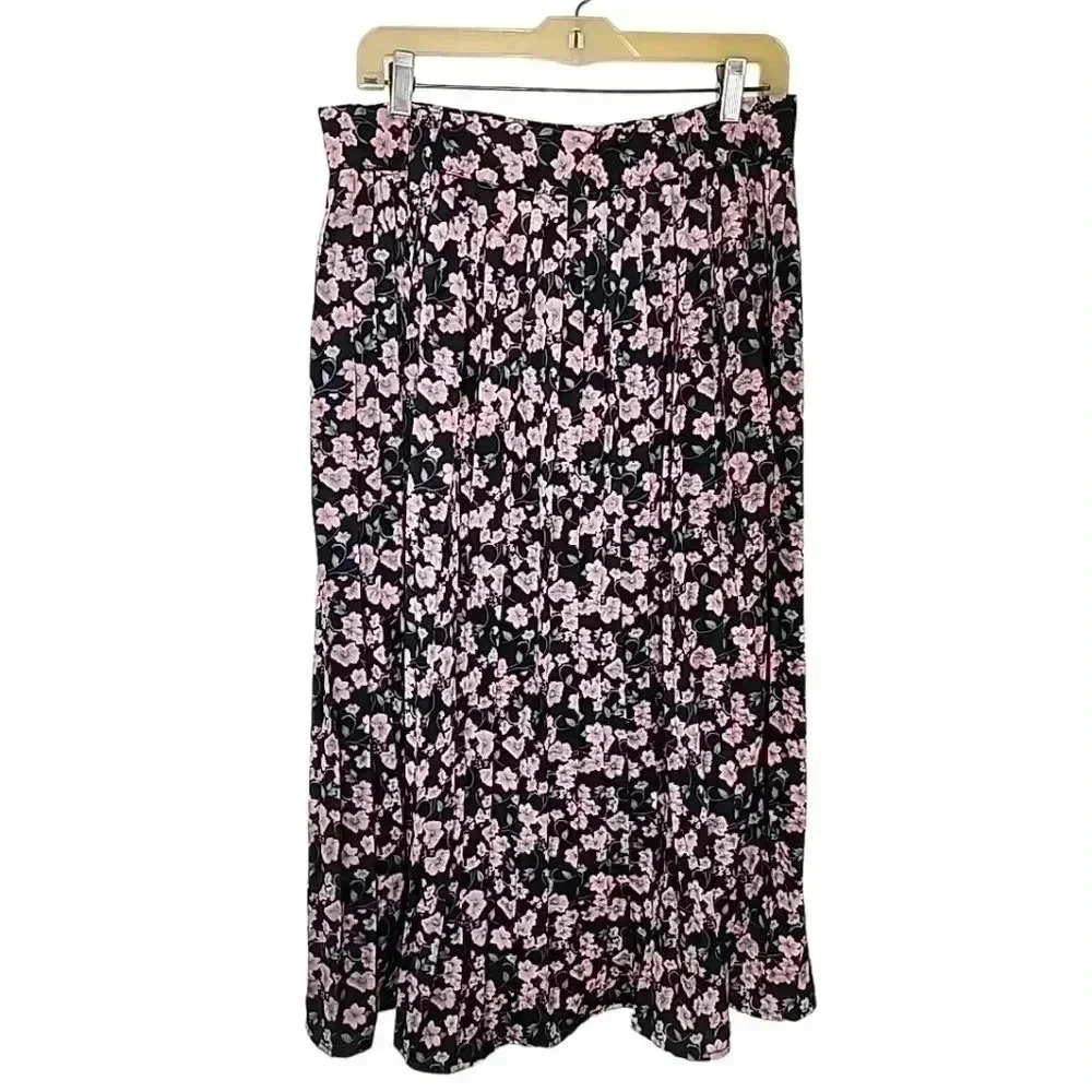 HAYDEN floral Pleaded Midi skirt. Nwt size Large - Picture 5 of 10